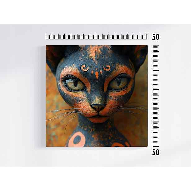 Obraz Na Plátně Canvas Kočka Figurka Umění Egypt Tajemství Ornament 50x50