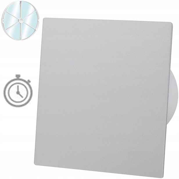 Ventilátor Abs Šedý Lesk Časový Spínač Časovač Zpětný Ventil Fi 100