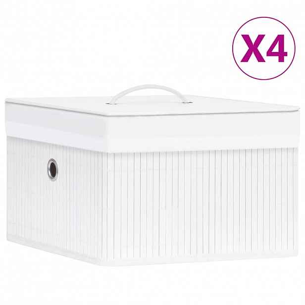 vidaXL Bambusové úložné boxy 4 ks bílé
