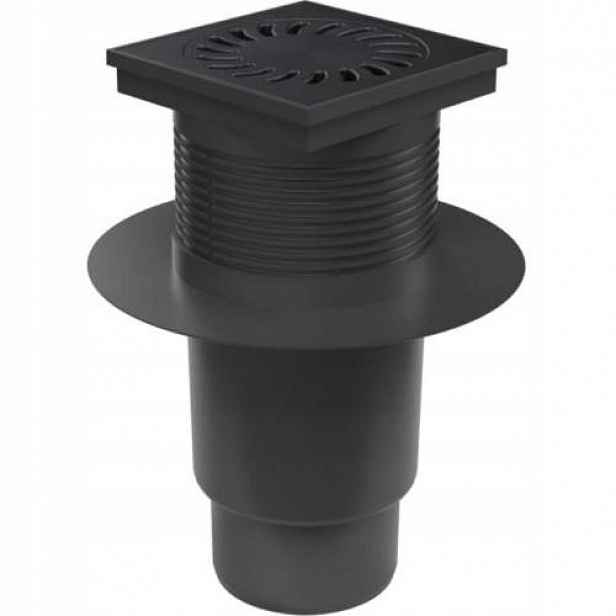 Vpusť kanalizační spodní D 110 mm, límec, suchá klapka, litinová mřížka, če