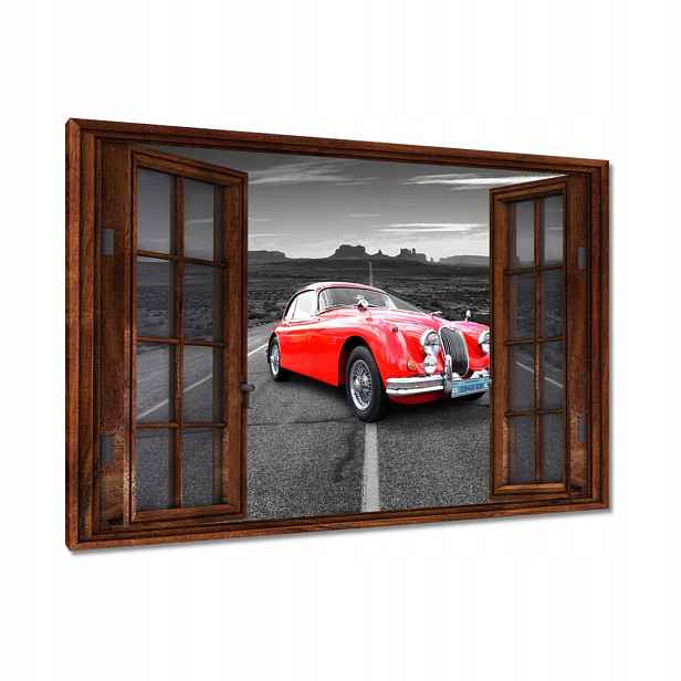 Obrazy 120x80 Červené auto Dálnice