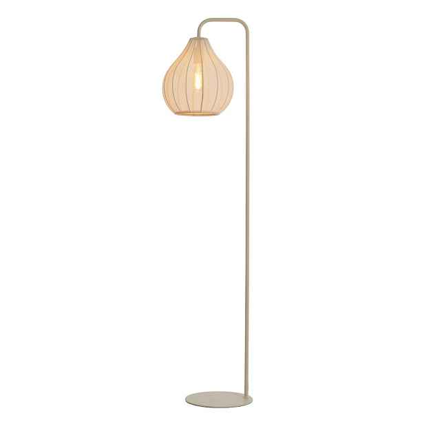 Béžová stojací lampa s textilním stínidlem (výška 156,5 cm) Elati – Light & Living