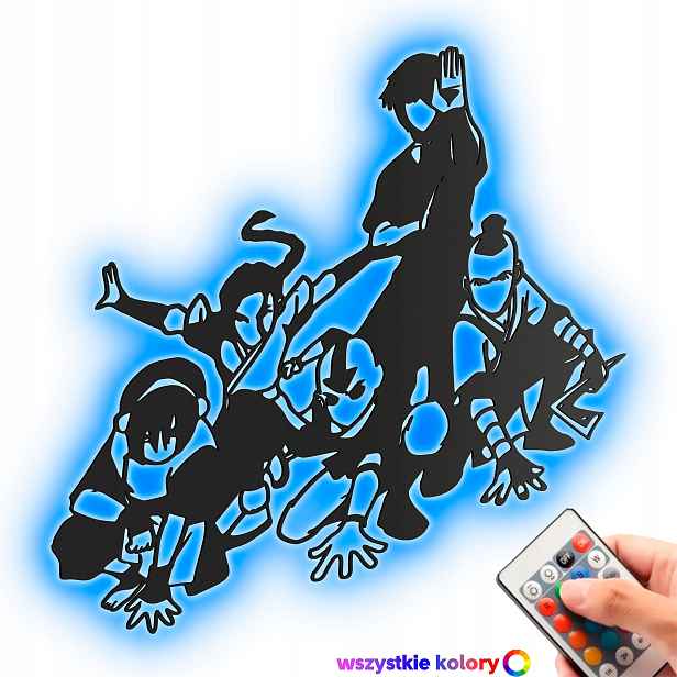 Dřevěný 3D obraz Anime Avatar Nástěnná Dekorace Dárek Noční Lampa XL