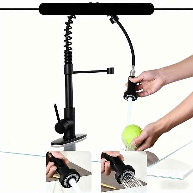 Kuchyňská Baterie Flexibilní, Ohebná Dřezová Výpusť Černá