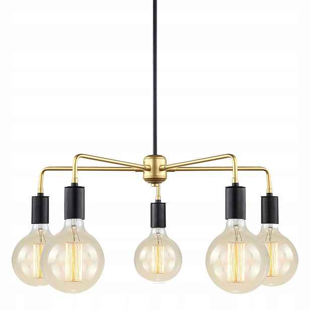 Malene Závěsná lampa Černá Zlatá Moderní 5xE27 40W IP20