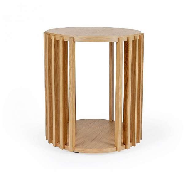 Odkládací stolek z dubového dřeva Woodman Drum, ø 53 cm