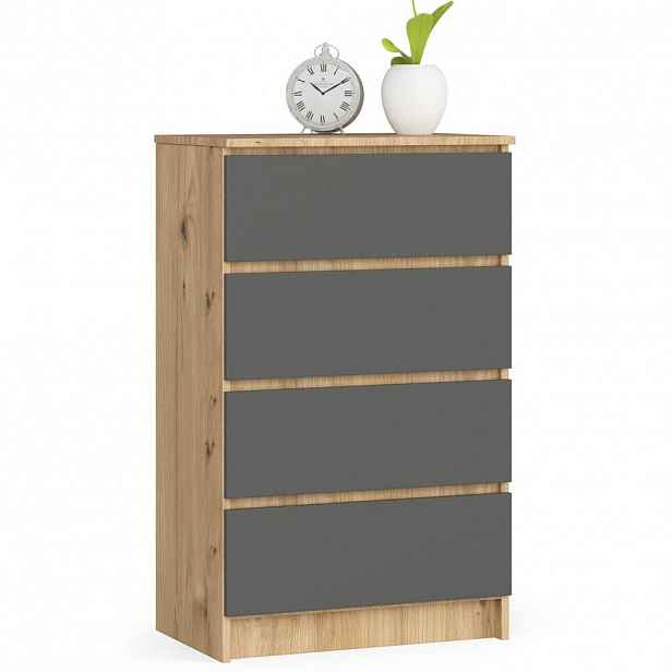 RAUMHIRSCH FURNITURE KOMODA dub Artisan, grafitově šedá 99/60/40
