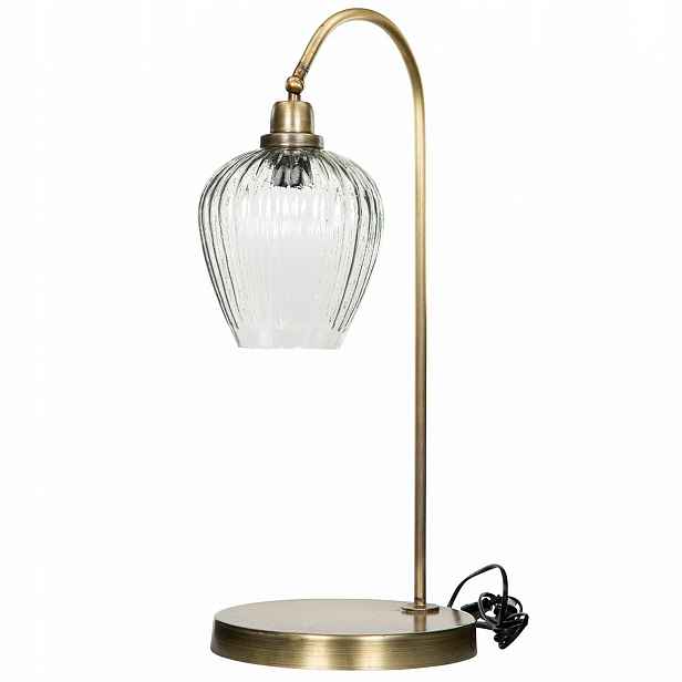 Stolní Lampa Noční Zlatá Velká 62 cm Loft skleněná kovová