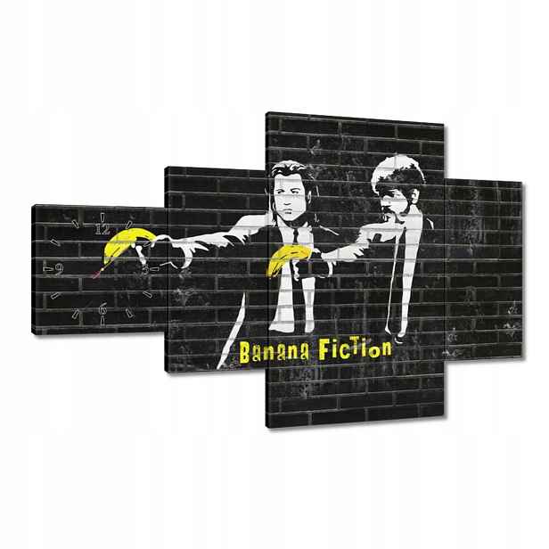 Hodiny 130x80 Banksy Banana Fiction