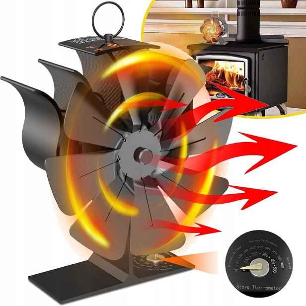 Krbový Ventilátor Bez Elektřiny, Motor 3V 3000 Ot/min, Pro Kamna V Domě