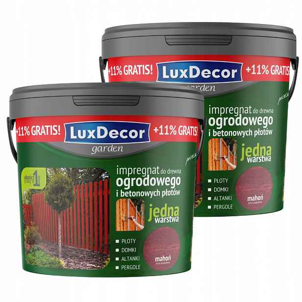 Luxdecor Zahradní Impregnace Na Dřevo 10 L Mahagon Sada 2X5 L