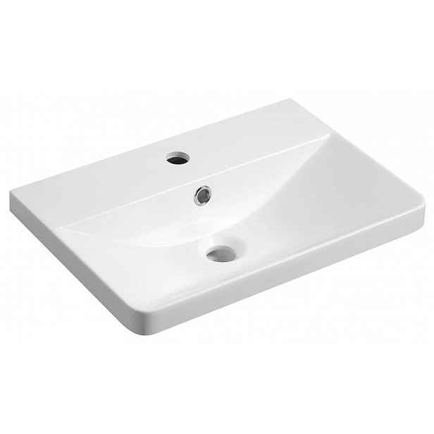 Aqualine Sen - Umyvadlo 51x35 cm, s přepadem, otvor pro baterii, bílá SN510