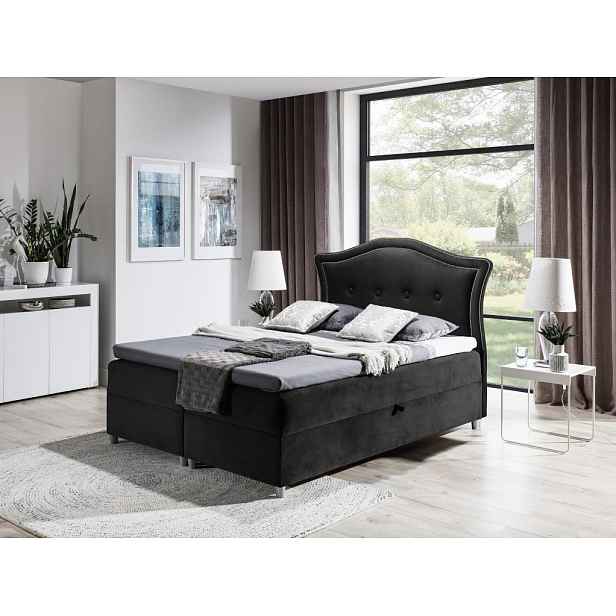 Elegantní rustikální postel Bradley 120x200, černá
