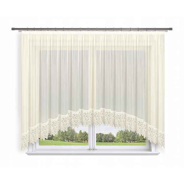 Hotová záclona 700x150 oblouk, voál ecru, guipure 30 cm