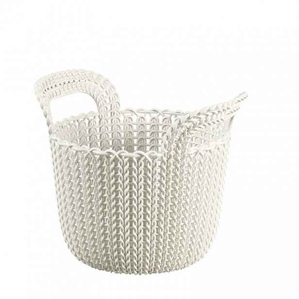 Kulatý koš KNIT bílý 3 l