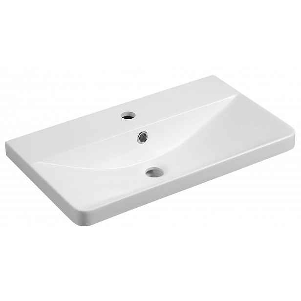 Aqualine Sen - Umyvadlo 61x35 cm, s přepadem, otvor pro baterii, bílá SN610