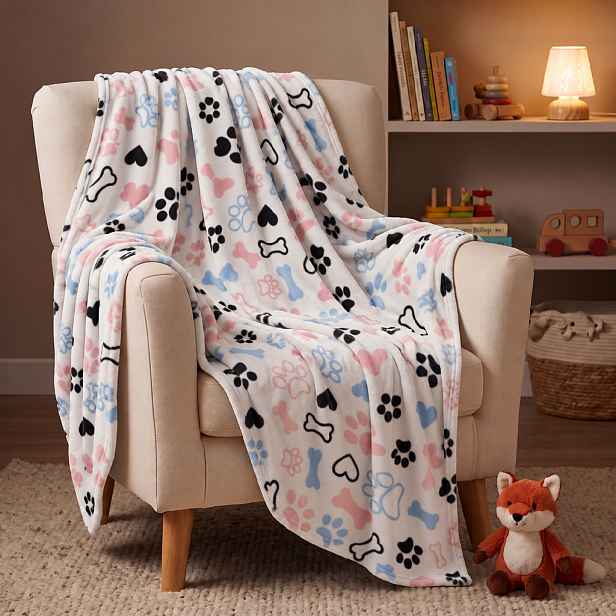 Deka z mikrovlákna PETS bílá 150x200 cm
