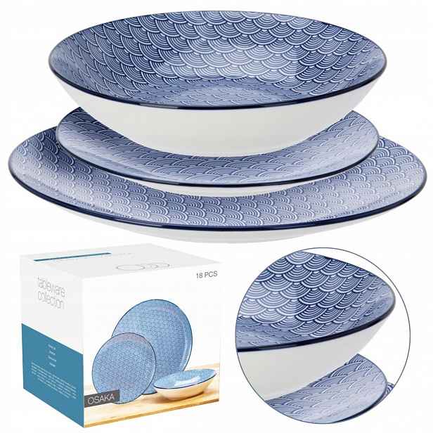 Jídelní Servis 18 Kusů Stolní Nádobí Sada Pro 6 Osob Porcelán Stylový