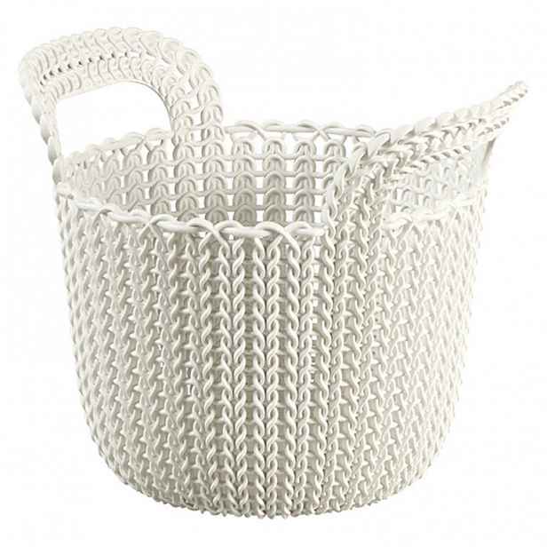 Kulatý koš KNIT bílý 3 l