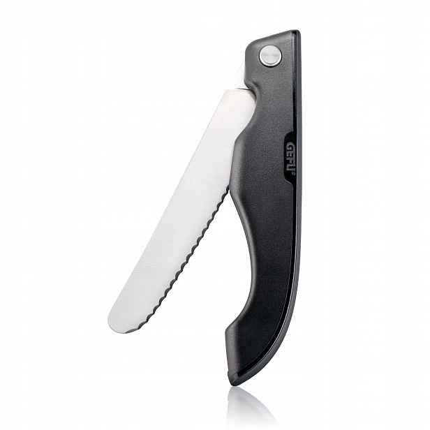 Nůž Gefu Move 13 cm – zoubkované, turistické, kapesní ostří