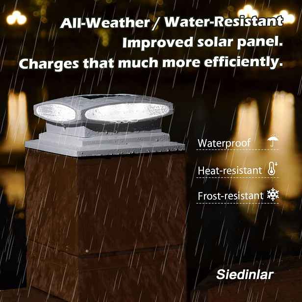 Siedinlar Solární sloupková lampa, solární lampa pro venkovní použití