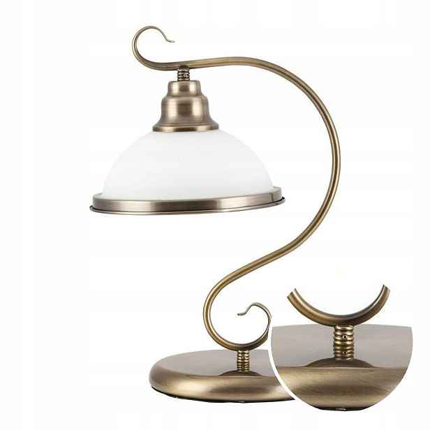 Stolní lampa Noční Klasická Hnědá Sklo E27 60W Elisett Rabalux