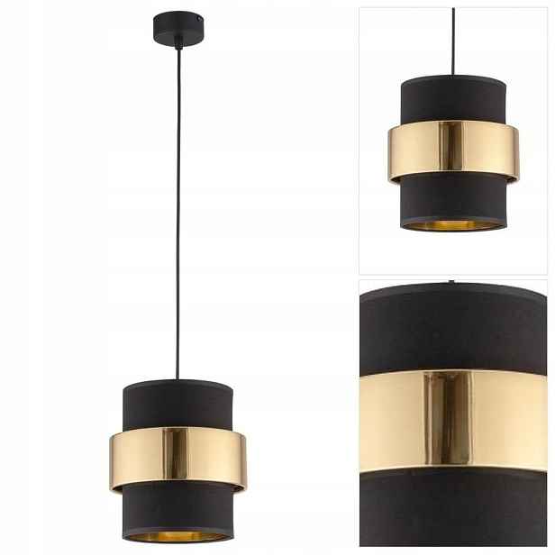 Závěsná lampa Calisto černá, zlatý design v kuchyni, moderní Tk Lighting