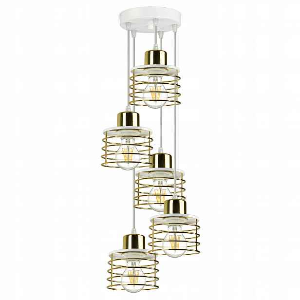 Závěsná lampa Lustr Glamour Zlatý Chrom Měď