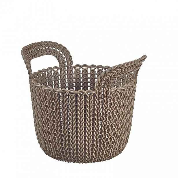 Kulatý koš KNIT hnědý 3 l