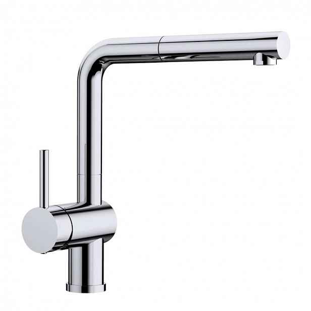 Blanco Linus S - Dřezová baterie, s vytahovací koncovkou, ovládání vlevo, chrom 514016