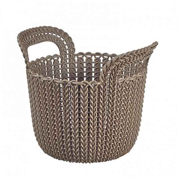 Kulatý koš KNIT hnědý 3 l