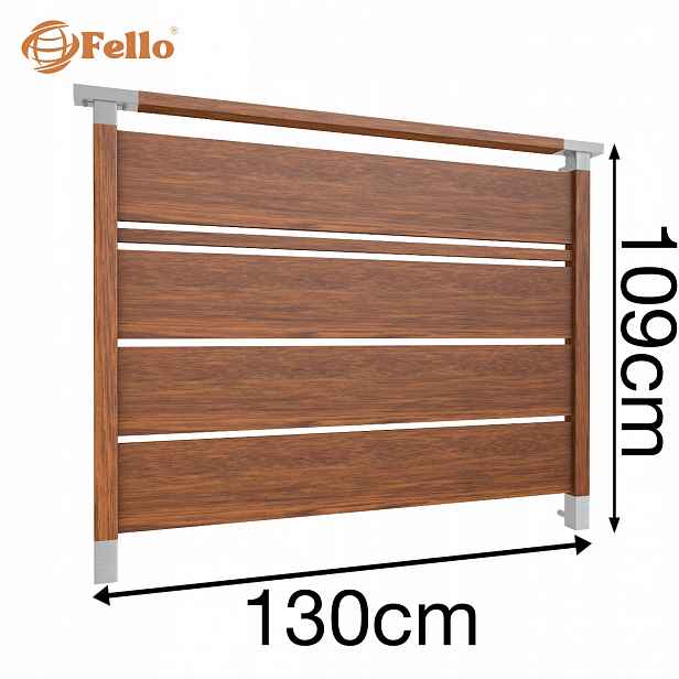 Solid 109 Francouzský balkon 130 cm Francouzská zábradlí z ocel a hliníku Dřevo