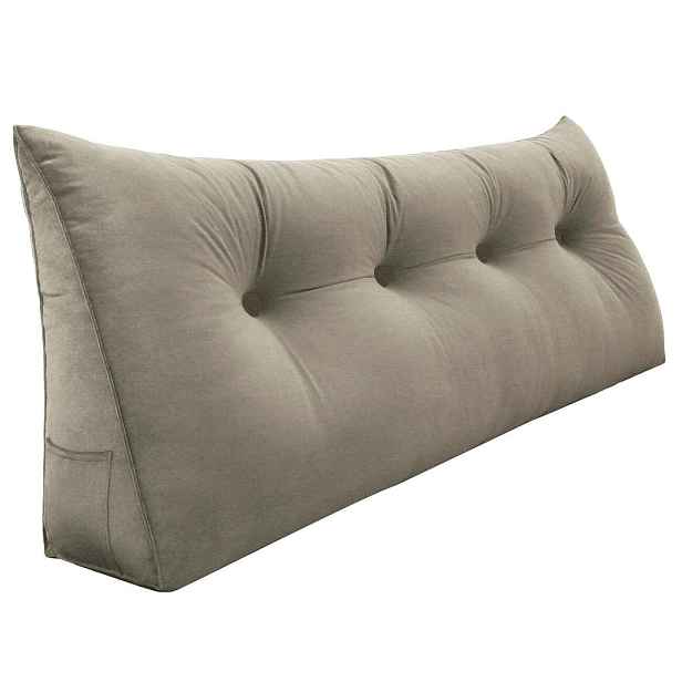 Vercart ZÁDOVÝ POLŠTÁŘ na postel samet Béžový 120 cm