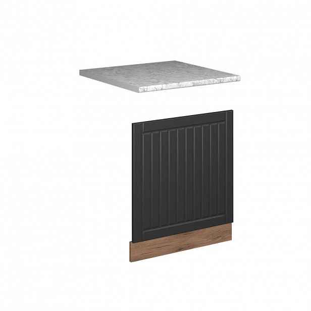 Vicco PŘEDNÍ PANEL Fame-Line, Tmavě šedá/Zlatý mocný dub, 60 cm, PD Mramor