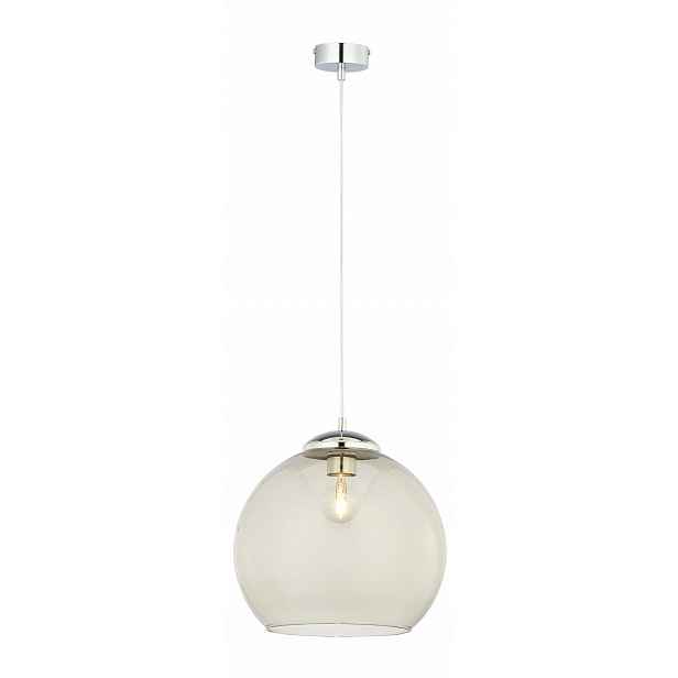 Závěsná lampa Asti Stříbrná Šedá Skleněná Stínidlo 1xE27 29 cm Stropní Svítidlo