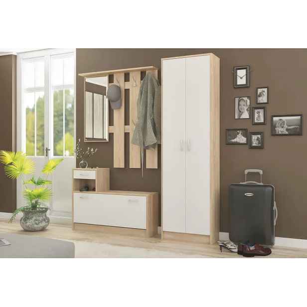 Casarredo Předsíňová stěna se skříní ORION dub sonoma/bílá