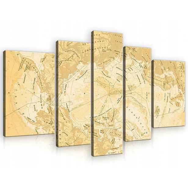 Obraz Na Plátně Canvas 170x100 Mapa Atlas Geografie Pól Retro Vintage