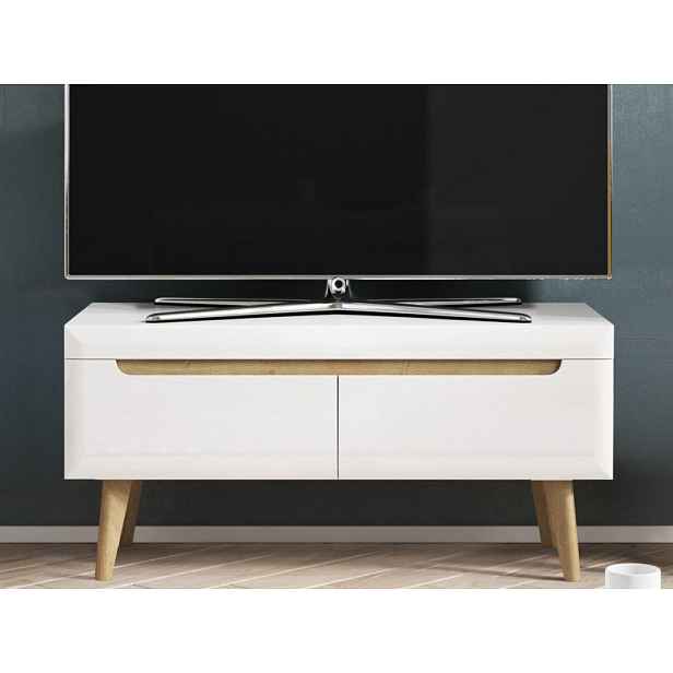 Televizní skříňka Nordi, 107 cm, dub riviera/bílá lesk