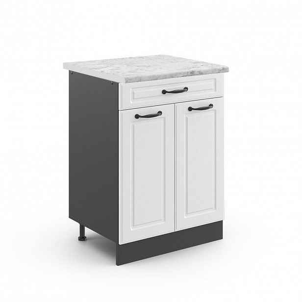 Vicco SPODNÍ SKŘÍŇKA KUCHYŇSKÉ LINKY R-Line Bílý venkovský dům 60 cm , PD Mramor