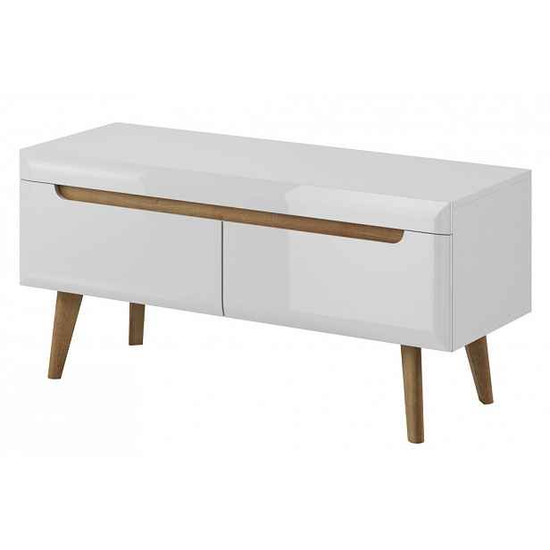 Televizní skříňka Nordi, 107 cm, dub riviera/bílá lesk