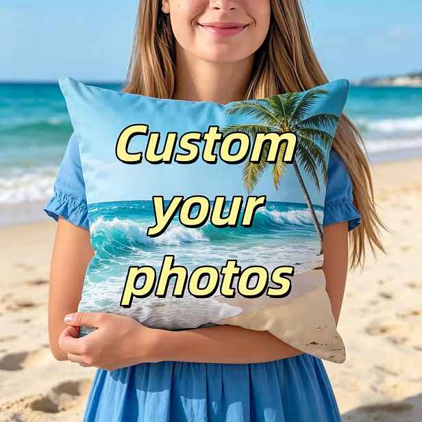 TEMU 1 ks Jednostranný povlak na polštář s fotografií - Nahrávejte vlastní obrázky, Vhodné pro mazlíčky/Láska/Pomník/Svatba/Znak , Zapínání na zip,