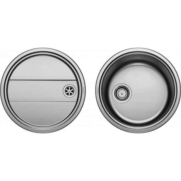 Blanco Rondo - Set dřezu a odkapávací plochy, průměr 46 cm, kartáčovaný nerez 513310