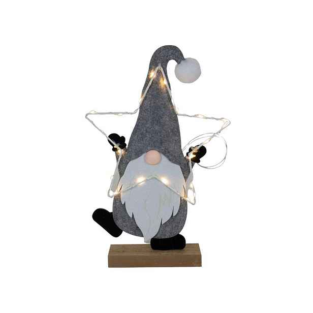 HIT Plstěná figurka 35cm Santa LED světýlka