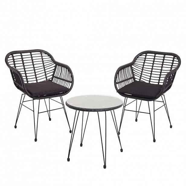 MCW POLY-RATTAN SADA Antracitová