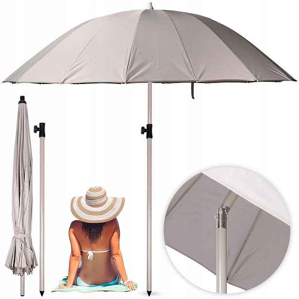 Zahradní lomený slunečník Plážový Nastavitelný Stabilní Pevný Vilde 190 cm