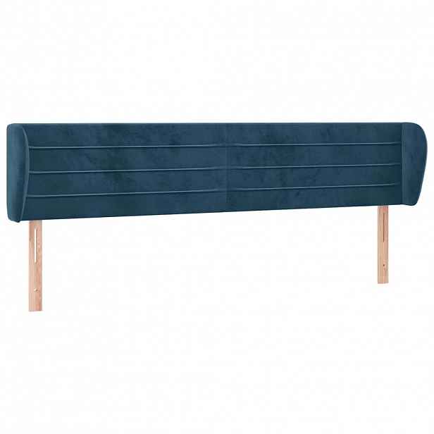 vidaXL Čelo postele typu ušák tmavě modré 203x23x78/88 cm samet