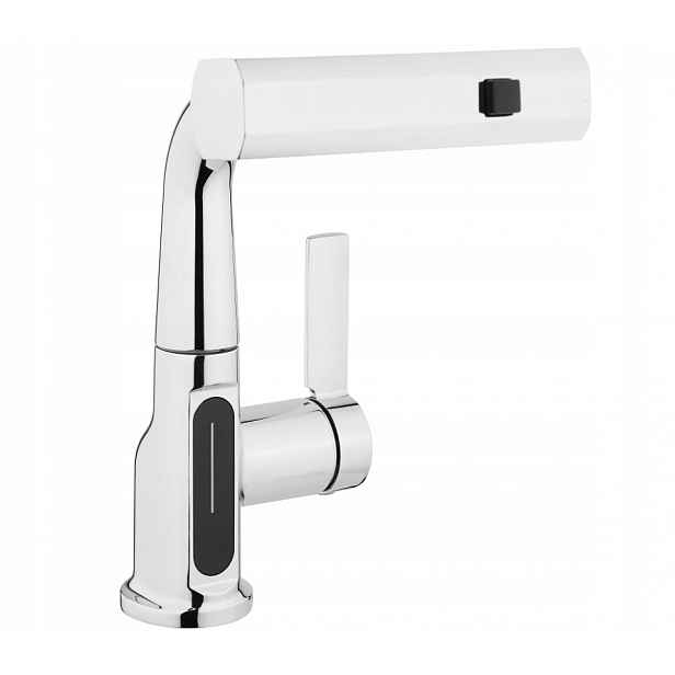 Kuchyňská baterie Vytahovací Sprcha Digitální otočná stříbrná Evg