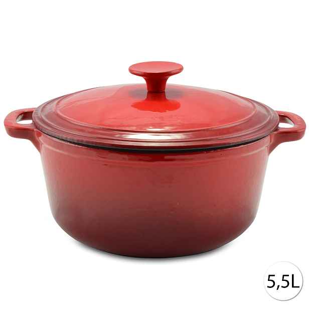 Perfect Home 10567 Litinový hrnec s poklicí, 28cm, 5,5L