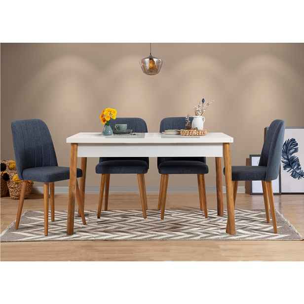 Set stolu a židlí (5 kusů) Costa White Atlantice-Navy Blue