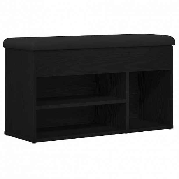 vidaXL Lavička na boty Černá 80 x 30 x 45 cm Kompozitní dřevo